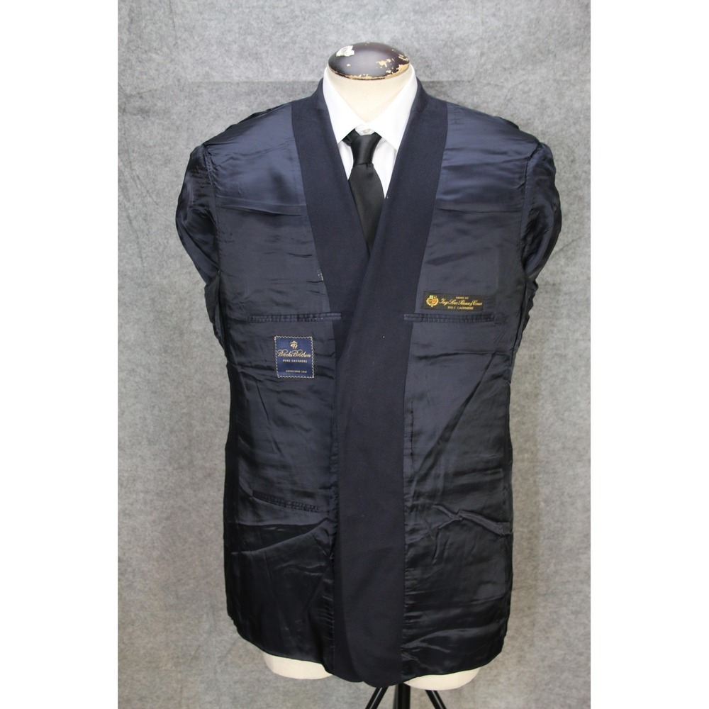Brooks Brothers Blazer Mens 44L Pure Cashmere Loro Piana Navy Sport Coat Jacket - Picture 7 of 16